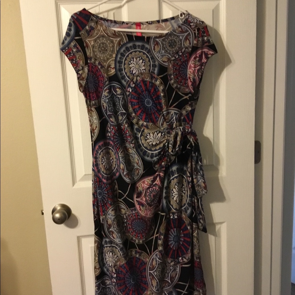 Hello Miz Medallion Wrap Tie Dress